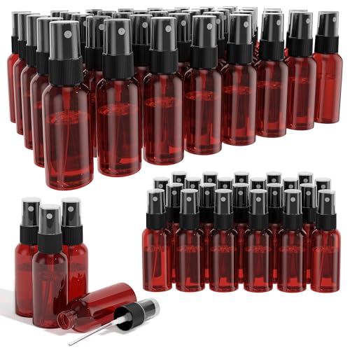 100Pack Small Spray Bottles 1oz, 30ml Travel Spray Bottle with Black Fine Mist Sprayer, Mini Empty Refillable Containers Portable Cosmetic Bottles for Plants, Cleaning, Misting & Skin Care-Red