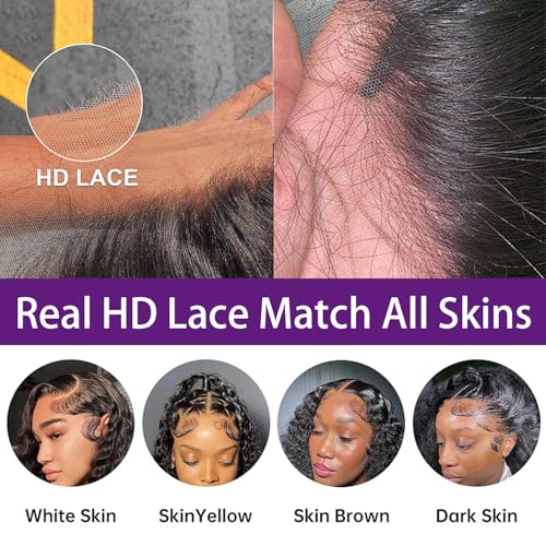 30 Inch Deep Wave Lace Front Wigs Human Hair 13x4 HD Lace Front Wigs 200 Density Human Hair Pre Plucked Glueless Wigs with Baby Hair Deep Curly Wig for women
