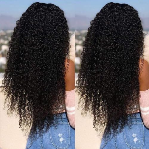 30 Inch Kinkycurly Human Hair Wig - 13x4 HD Lace Front, 180 Density, Glueless, Pre-Plucked Brazilian Virgin Hair for Black Women