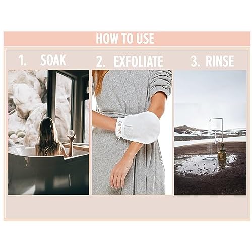 SAERO Korean Exfoliating Mitt for Body ? Deep Scrub Glove for Dead Skin, Spray Tan Removal, Ingrown Hairs & KP ? Korean Spa-Style Viscose Peeling Towel for Shower or Bath ? 1 Count