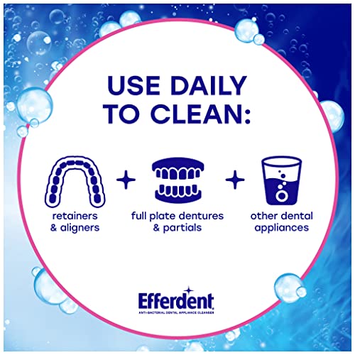 Efferdent Denture Cleaner Tablets ? Dental Appliances, Aligners, Mouth Guard, and Retainer Cleaner Tablets, Complete Clean, 126 Count