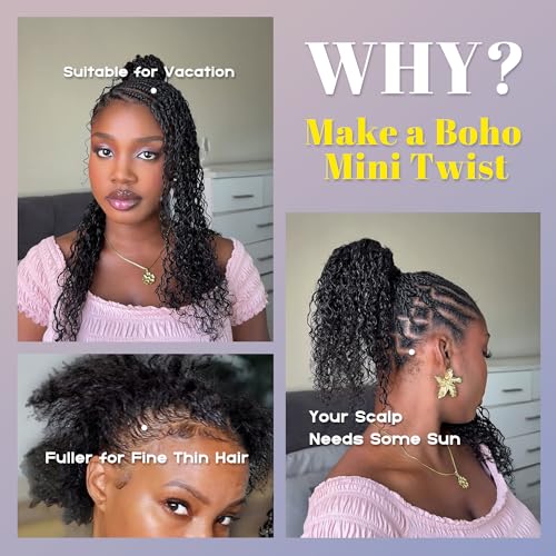 Afro Kinky Curly Human Crochet Hair Extensions Pre-Sparated Multi-Textured Kinky Curly Feather Crochet Human Twist Braiding Hair For Black Women (60 Gram, 22 Inch)