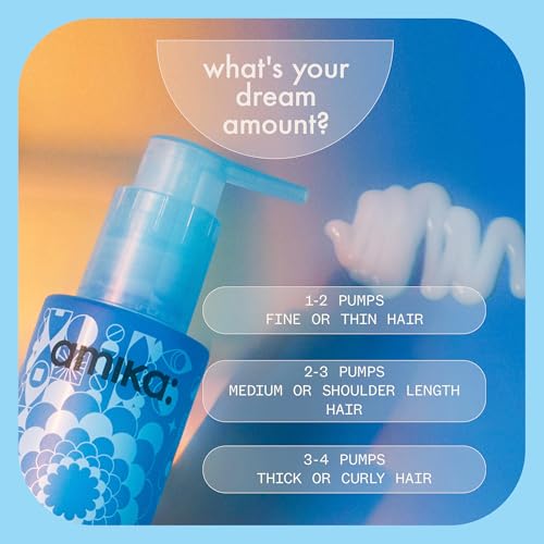 amika dream routine overnight hydrating hair mask | no rinse leave-in treatment for dry hair, ultra-hydrating, with hyaluronic acid for long-lasting moisture