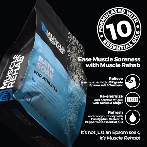 Epsom Salt Muscle Recovery Soak with Arnica, Turmeric & Essential Oils ? Post Workout Bath Salts for Athletes, Pain Relief, Sore Muscles & Restful Sleep ? Vegan, Handmade in USA
