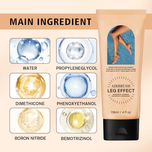 Leg Makeup Waterproof No Transfer,Flawless Full Coverage Legs Body Scar Tattoo Cover Up Makeup Waterproof Long Last Concealer for All Skin Tones. 02# Medium