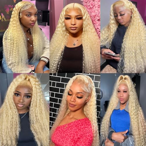 26 28 30 inch Blonde Curly Bundles Human Hair 613 Bundles Blonde Kinky Curly Bundles Brazilian Virgin Remy Hair Extensions Double Weft