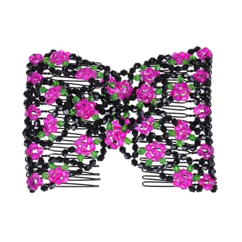 Ruihfas Magic Hair Side Combs Stretch Double Clips Hair Combs Bun Maker Tool for Women Girls Thick and Thin Hair Styling Accessories, Pack of 6