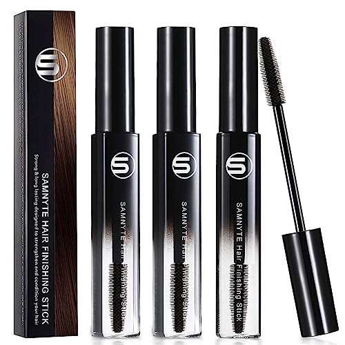 Samnyte Hair Finishing Stick, (3 Pack) Flyaway Tamer for Baby Hair and Women's Hairstyling, with Shiny Mascara for Broken Flyaways