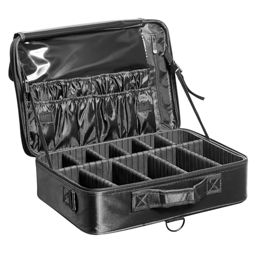VEVOR Makeup Train Case Professional Makeup Storage Organizer Box Make Up Carrier for Women and Girls