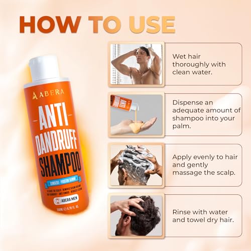 ABERA Anti Dandruff Shampoo for Stronger Hair & Healthier Scalp, Nourishes, Supports and Promotes Hair Growth, Get Rid of Dandruff, Set of 3
