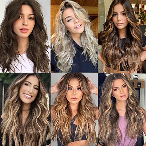 Black Hair Extensions, 20 Inches Soft Synthetic Curly Hair Extensions Clip ins (Color: Black)