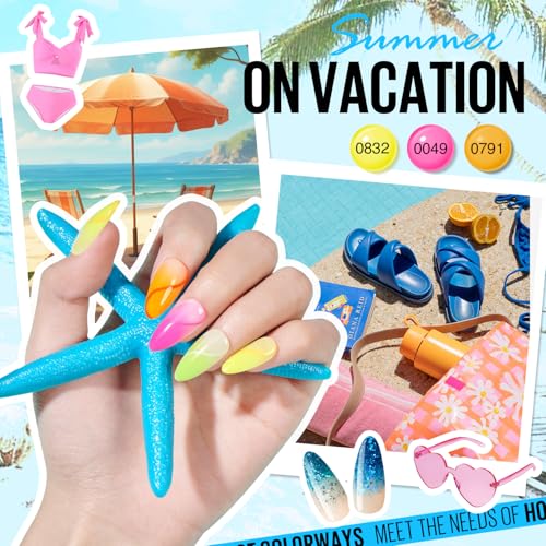 MEFA 42 Colors Gel Nail Polish Kit with U V Light, 59 Pcs All Seasons Collection Colorful Gel Polish Essential Set with 5 Psc Matte/Glossy Base Top Coat, Salon Gifts for Women
