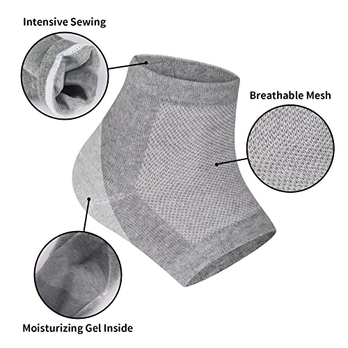 tifanso 3 Pairs Moisturizing Heel Socks for Dry Cracked Feet, Gel Repair Moisture Spa Socks for Women Dry Cracked Heels Overnight (Regular)