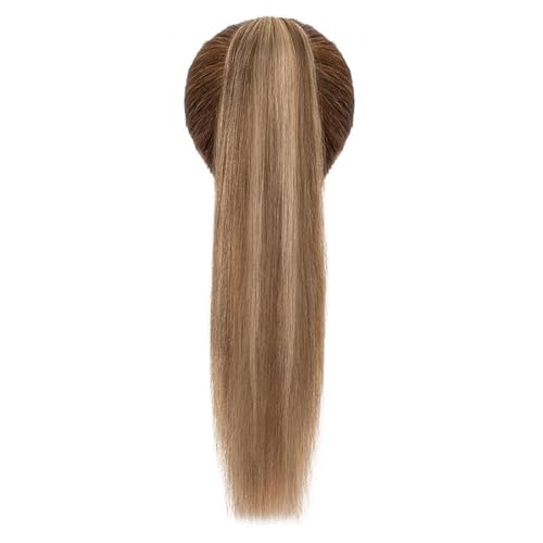 TESS Human Hair Claw Clip Ponytail Extension Real Remy Hair long ponytail extension for Women Straight, 22 Inch, Chocolate Brown Mixed Light Brown