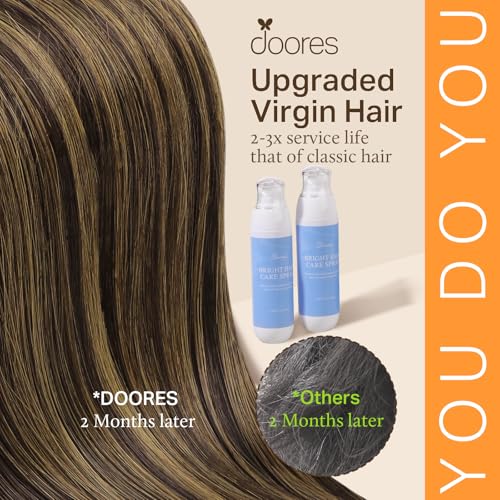 DOORES Itip Remy Hair Extensions,24 Inch 100g 100s Itip Human Hair Extensions,Balayage Dark Brown to Chestnut Brown I Tip Hair Extensions Cold Fusion Hair Extensions Natural Smooth Hair
