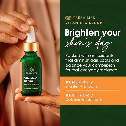 Tree of Life Beauty Skin Care Set, Brightening, Firming, Dry Face, Dermatologist Tested - Complete Hydration Trio, Vitamin C Serum, Niacinamide, Pro Collagen Peptide, 3 count of 1Fl oz