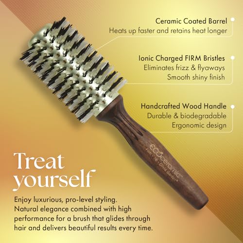 Olivia Garden Ecoceramic Firm Bristles Round Thermal Hair Brush (not electrical)