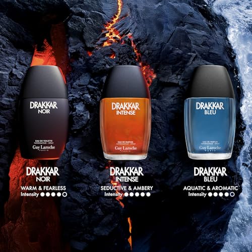 Guy Laroche Drakkar Noir Iconic Designer Fragrance - Intense & Powerful Eau de Toilette - Fougere Blend & Aromatic Spices - Long Lasting Mens Cologne - Day and Evening Scent