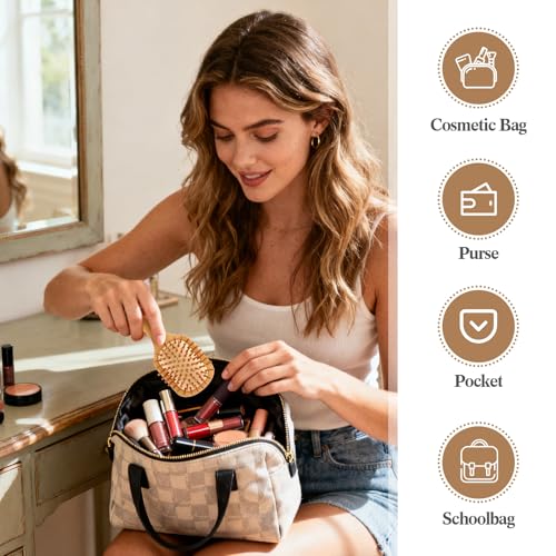 6 Pack Mini Bamboo Hair Brush Bulk Pocket Travel Small Hairbrush Long Short Wet Dry Hair Scalp Massage Gifts for Wedding Bridesmaid Party Favors for Women Men (Square)