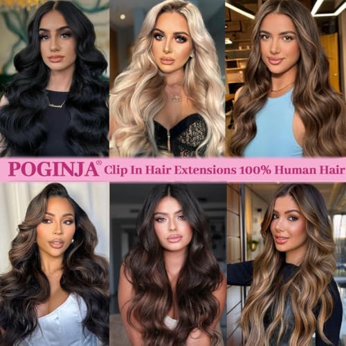 Clip in Hair Extensions Real Human Hair, Red Wine Remy Human Hair Extensions Clip ins for Women, 100% Natural Human Hair, Double Weftm, 24inch 120g 8Pcs, #99J Burgundy