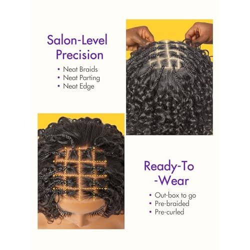 LUVME HAIR Boho Braided Deep Curly 5x5 Closure Lace with Braided Bob 10 Inch Human Hair Wigs Curly Deep Wave Glueless 12 Inches Pre Cut Plucked Hd Lace Short Wig Ready To Go Bleached Knots Black Wigs