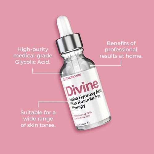 Glycolic Acid & Lactic Acid Peeling Solution - SKIN PERFECTING 60% AHA Liquid, Professional Grade Chemical Face Peel for Acne Scars, Collagen Boost, Wrinkles, Fine Lines - AHA - 1 fl oz