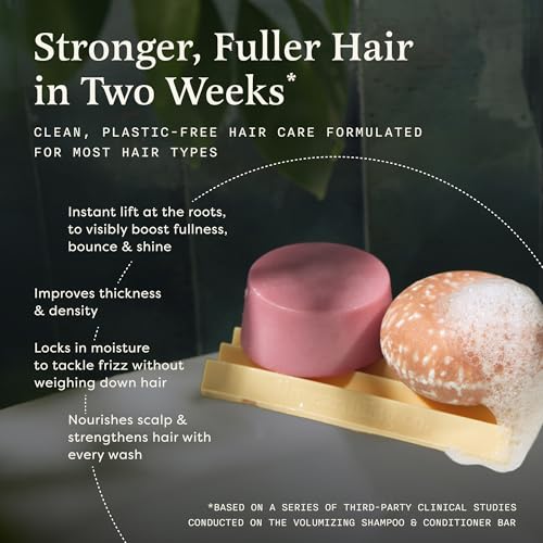 The Earthling Co. Shampoo & Conditioner Bar Set - Promote Hair Growth, Strengthen & Volumize All Hair Types - Paraben & Sulfate Free Formula with Natural Ingredients for Dry Hair (Vanilla Coconut)