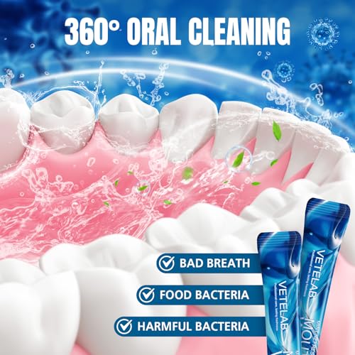 Portable Travel Size Mouthwash Packets - Mini Mint Mouthwash for Adults, Alcohol & Fluoride-Free, Freshens Breath for 12 Hours, Perfect for Date, Office, or Travel (Pack of 20)