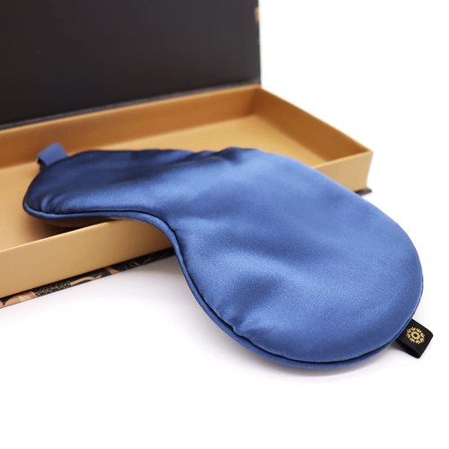 Premium 25 Momme Mulberry Silk Eye Mask for Sleeping (Ocean)