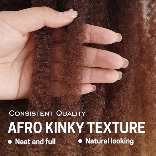 Marley Twist Braiding Hair 8 Packs Marley Twist Hair Twist Hair 24 Inch Afro Kinky Curly Twist Crochet Hair Twist Soft and Natural Hair (1B/30/27, 24 inch)
