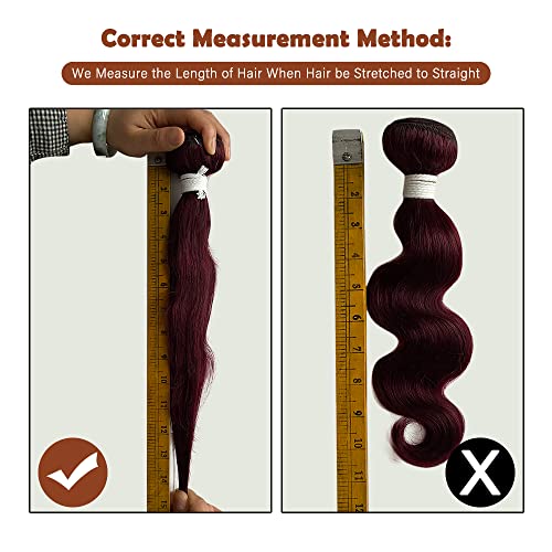 Remy Hair Body Wave Bundles - 16/18/20 Inch Burgundy Unprocessed Brazilian Virgin Hair