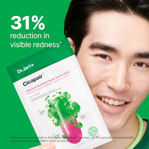 Dr.Jart+ Cicapair Sensitive Skin Serum Korean Face Mask for Redness with Centella Asiatica | Sheet Mask | Korean Skin Care