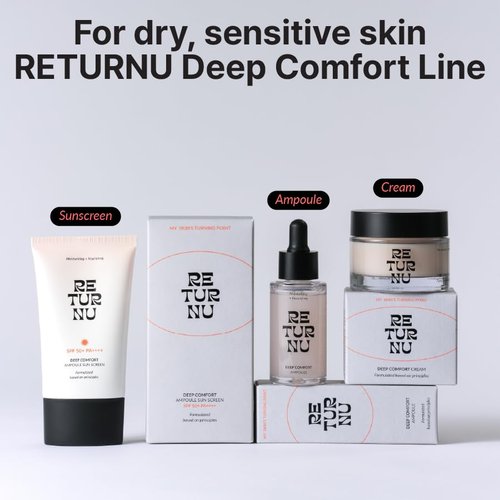 RETURNU Deep Comfort Cream, Moisturizing Face Cream with Birch Sap & 5% Panthenol, Instantly Hydrating & Soothing Barrier Repair, Vegan Korean Skincare (1.69 fl. oz)