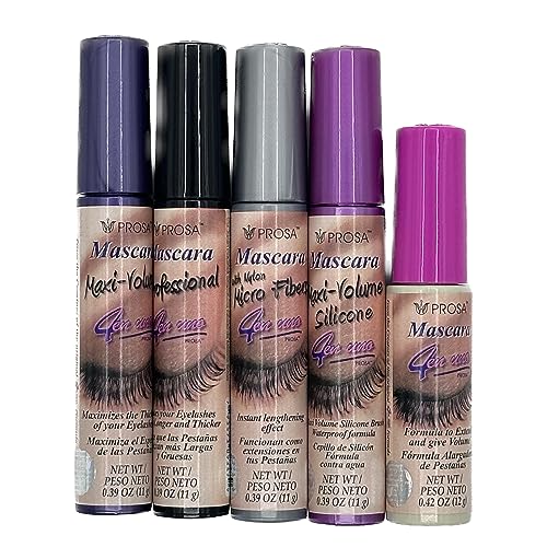 Mascara Professional Collection for Amplified Volume Complete Lash Length Deep Ebony Shade and Enduring All-Day Glamour Pack of 5
