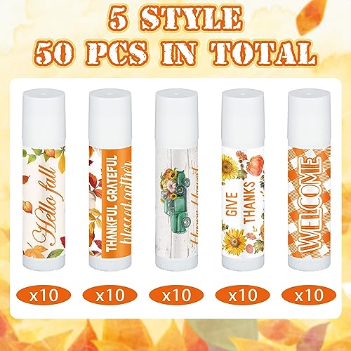 100 Pcs Thanksgiving Lip Balms Friendsgiving Party Favors Bulk Thanksgiving Lip Balm Fall Party Gifts Autumn Basket Stuffers Small Thank You Gift for Women Men Staffs (Honey Flavor)