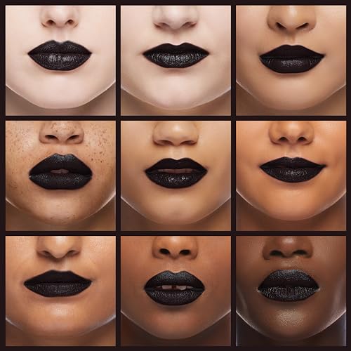 Oulac Halloween Black Lipstick for Women, Black with Raspberry Shimmer, High-Impact Lipcolor with Moisturizing Creamy Formula, Vegan & Cruelty-Free, Midnight Mirage (21)