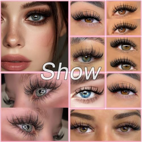 Lash Clusters Kit, Eyelash Clusters Individual Lash Extension Kit 480 Pcs D Curl Fluffy Wispy False Eyelashes Extensions Thin Band with Bond Seal Tweezers Brush Removers (30D+40D KIT 9-16mm)