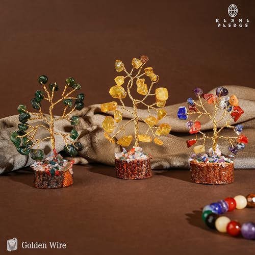 Chakra Healing Crystal Tree Set of 12, Thoughtful Gifts for Women, Office Desk Decoration, Home, Shelf Decor for Positive Energy, Money, Reiki Healing, Good Luck, Birthday Gifts for Mom Love Ones