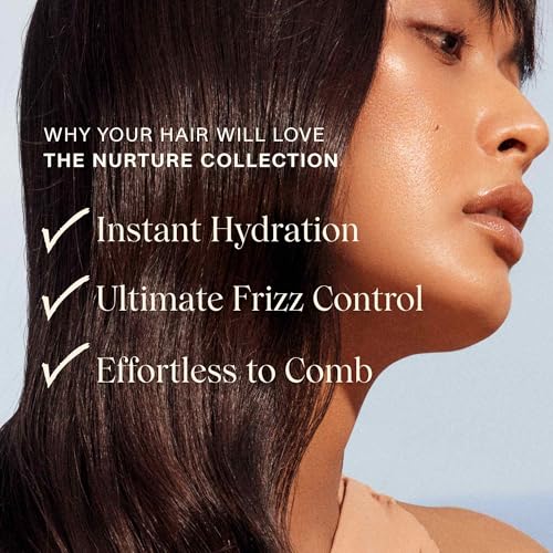 JVN Nurture Hydrating Shampoo, 10 Fl Oz, Detangles & Softens Hair, Moisture and Deeply Nourishing Shampoo, Color Safe Hair Care for Women and Men, Non-Toxic, Silicone and Sulfate Free