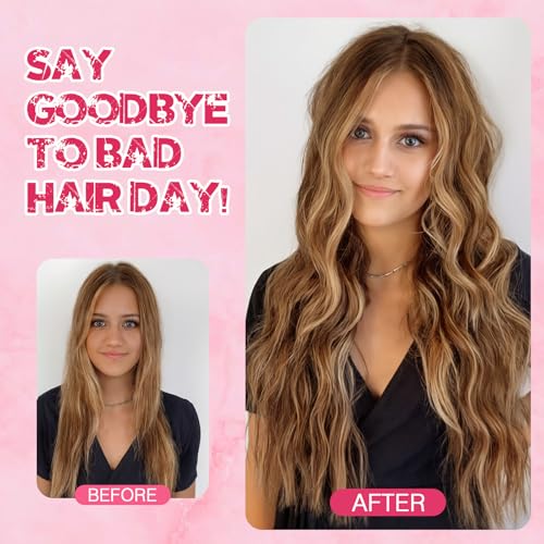 Halo Hair Extensions Real Human Hair, MY-LADY Adjustable Halo Extensions Real Human Hair, 22 inch Blonde Women's Long Wavy Hair Invisible Wire Hair Extensions Thick End(100g)