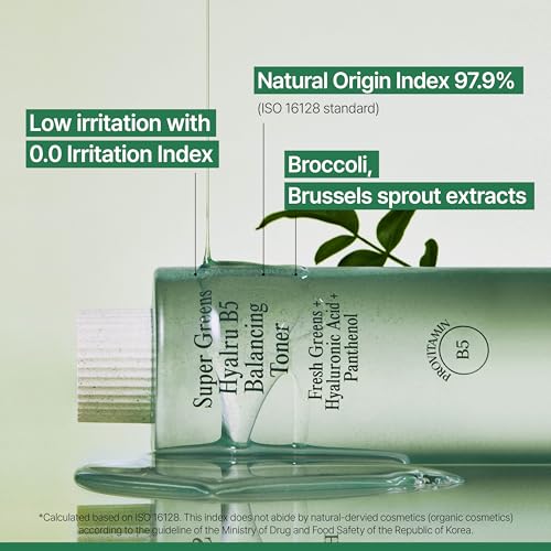 Farm Rx Super Greens Hyalru B5 Balancing Toner (6.4fl oz) - Lightweight, Hydrating, Soothing, Water-Based. Korean Skin Care. Hyaluronic Acid, Panthenol, Vegan.