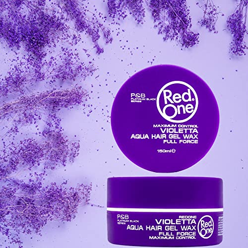 Redone Hair Styling Wax Violetta 150ml | Strong Hold & Maximum Control | Ultra Hold Gel Wax for Men & Women | Lavender Scent | Non-Sticky High Shine Finish | Professional Barber Hair Wax