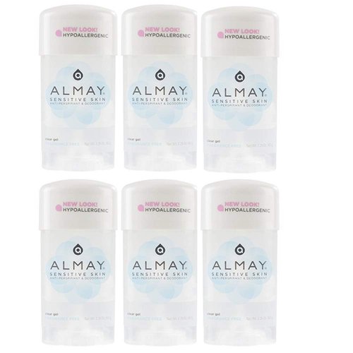 Almay Sensitive Skin, Clear Gel Fragrance Free - 2.25 oz, (Pack of 6)