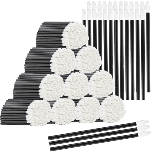 Chanaco 700Pcs Lip Wands Applicators Disposable Black Lip Brushes for Lipstick Lip Gloss Testers Wands Lint Applicator Makeup Beauty Tools for Women