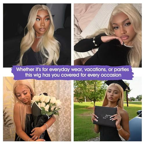 Lemoda Blonde 613 13x6 Straight Lace Frontal Human Hair Wigs 24Inch Outlets Sale 200% Honey Blonde Straight HD Transparent 13x6 Lace Front Wigs Pre Plucked Glueless Wigs