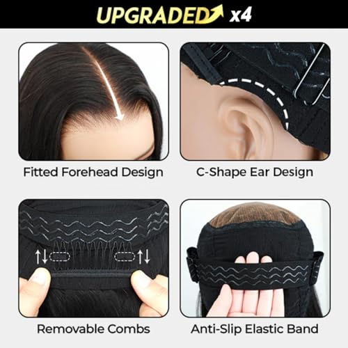 26 Inch Wear and Go Glueless Wigs Human Hair Pre Plucked Pre Cut Deep Wave 7x5 HD Lace Front Wigs Human Hair for Women 200% Density Lace Closure Wig Wet and Wavy No Glue Ready to Wear