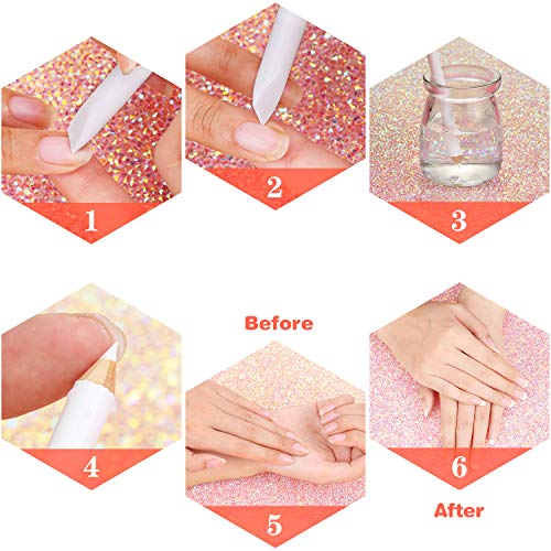 Blulu 12 Pieces White Nail Under Pencil 2-in-1 White Art Whitening Pen French Nail Pencils with Cuticle Pusher for Manicure Supplies Art DIY Design Tool