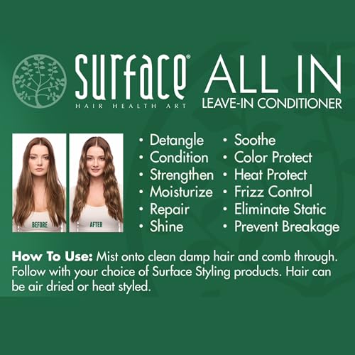 SURFACE Hair ALL IN Leave In Conditioner - Detangles, Controls Frizz & Strengthens for All Hair Types- 6 fl oz