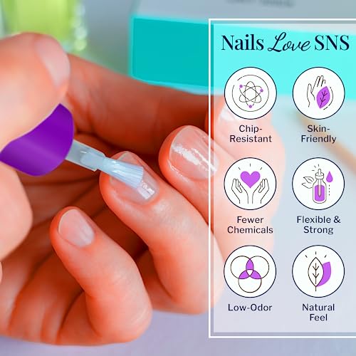 SNS Base Coat Nail Polish for Nail Dip Powder, Super Gelous Base - Long-Lasting & Fast-Drying Nail Strengtheners Gel Base for Premium Colors - Low Odor & No UV Lamp Required - 0.5 oz.