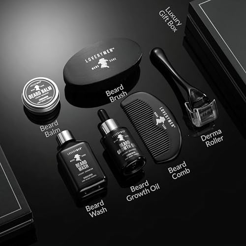 Beard Grooming Kit - Includes Beard Oil, Beard Balm, Beard Wash, Comb, Brush & more? Mens Gifts for Him, Boyfriend, Husband, Dad - Sandalwood Beard Kit